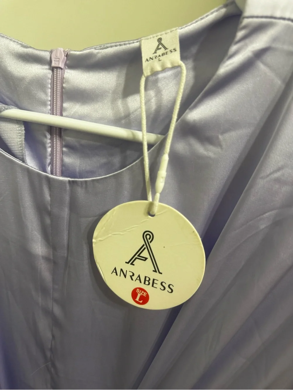 ANRABESS Lavender Satin Twist Front Maxi Dress Women’s Large NWT - Picture 2 of 8